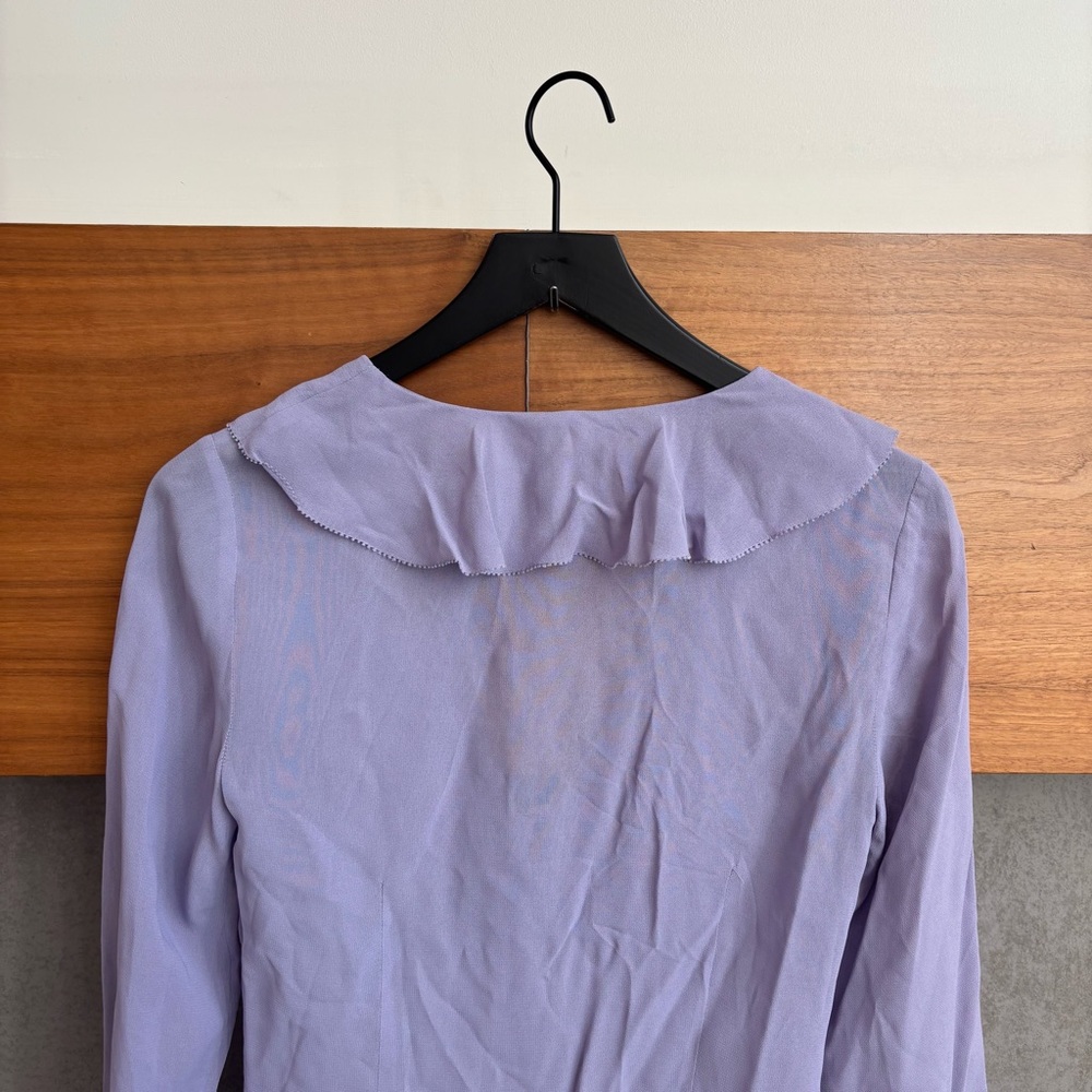 Reformation Lavender Ruffle Blouse - Picture 12 of 15